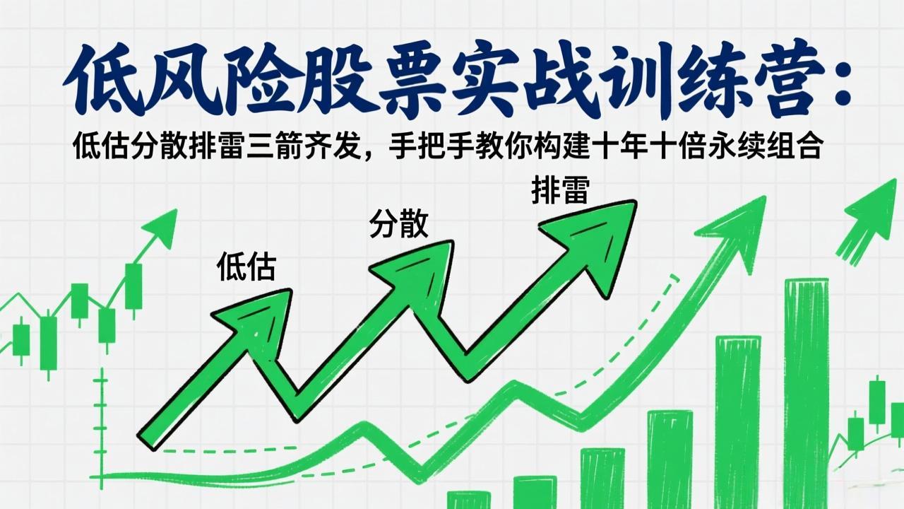 d8389a0a0a4853e56307841cd7b9437e.jpeg 低风险股票实战训练营:低估分散排雷三箭齐发,手把手教你构建十年十倍永续组合