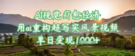 AI视觉疗愈经济：用ai重构超写实风景视频，单日变现多张-冒泡网
