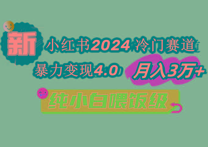 小红书2024冷门赛道 月入3万+ 暴力变现4.0 纯小白喂饭级-冒泡网