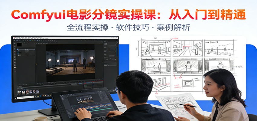 ComfyUI电影分镜实操课：分镜一致性，全流程AI视频制作，零基础也能做专业分镜-冒泡网