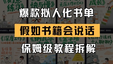 最新爆款拟人化书单玩法，假如书籍会说话，保姆级教程-冒泡网