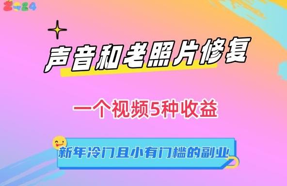 声音和老照片修复，一个视频5种收益，新年冷门且小有门槛的副业【揭秘】-冒泡网