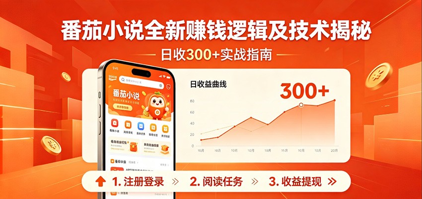 番茄小说全新赚钱逻辑及技术日收300+,小白新书皆可做!无脑赚就行了!-冒泡网