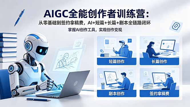 dbe3821426c9b278d51ce8c3554be797.jpeg AIGC全能创作者训练营:从零基础到签约拿稿费,AI+短篇+长篇+剧本全链路闭环