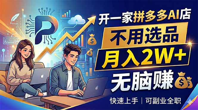 dc884404a8884553dddf3bd69e147854.jpeg 开一家拼多多AI店,不用选品,月入2W+,无脑赚,可副业全职