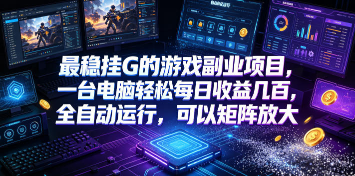 最稳挂G的游戏副业项目，一台电脑轻松每日收益几百，全自动运行，可以矩阵放大【揭秘】-冒泡网