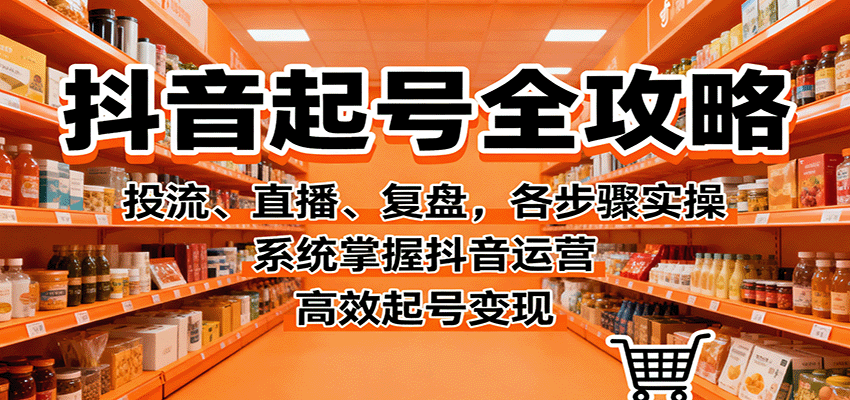 抖音起号全攻略，投流、直播、复盘，各步骤实操，系统掌握抖音运营，高效起号变现-冒泡网