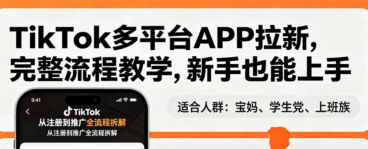 TikTok多平台APP拉新，完整流程教学，新手也能上手，轻松出海搞美金-冒泡网