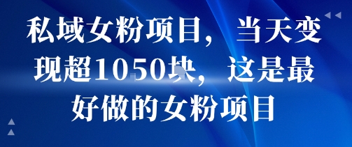 私域女粉项目，当天变现超1k，这是最好做的女粉项目，可放大操作-冒泡网