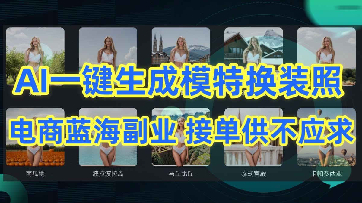 AI制作一键生成模特换装照，电商蓝海副业，接单供不应求-冒泡网