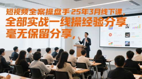 短视频全案操盘手25年3月线下课，全部实战一线操盘手经验分享，毫无保留分享，全是干货-冒泡网