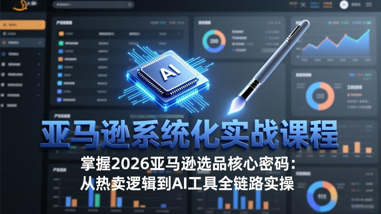 亚马逊系统化实战课-更新3月：2026最新选品方法论，从热卖原因分析到AI作图，提升选品成功率-冒泡网