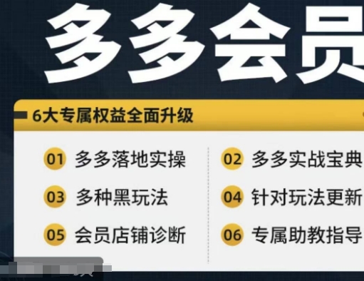 拼多多会员，拼多多实战宝典+实战落地实操，从新手到高阶内容全面覆盖-冒泡网