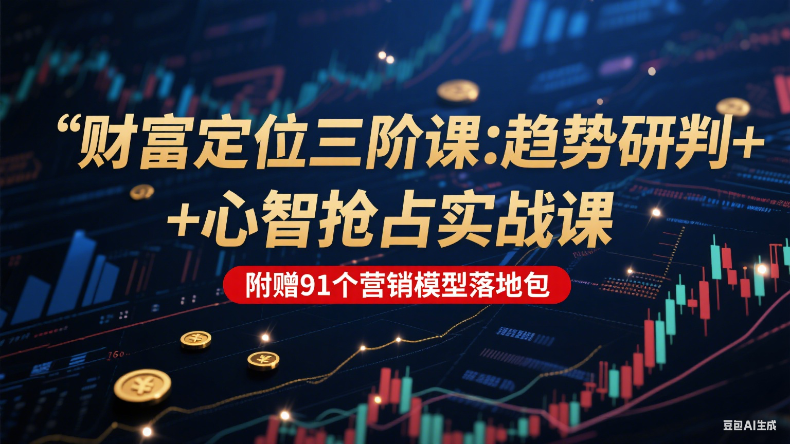 财富定位三阶：趋势研判 + 心智抢占实战课，附赠91个营销模型落地包-冒泡网