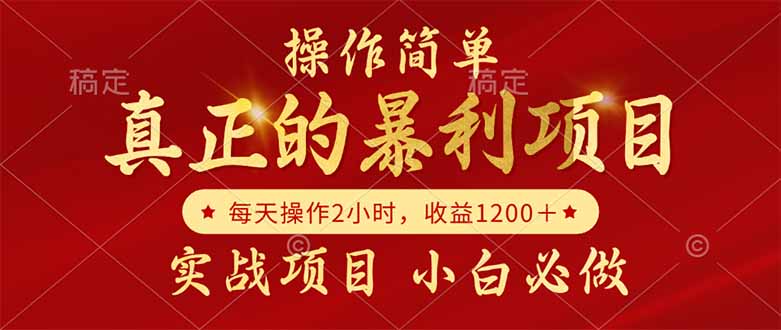 真正的暴利项目，操作简单，每天收益1200＋，自己做老板-冒泡网