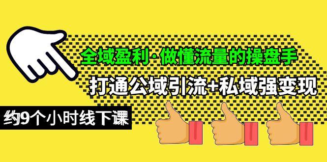 (10045期)全域盈利·做懂流量的操盘手，打通公域引流+私域强变现，约9个小时线下课-冒泡网