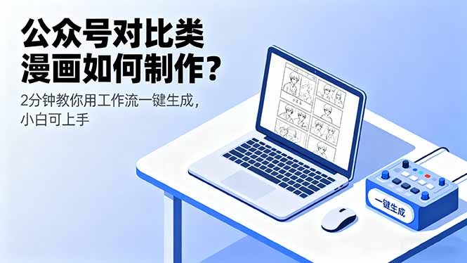 公众号对比类漫画如何制作？2分钟教你用工作流一键生成，小白可上手-冒泡网
