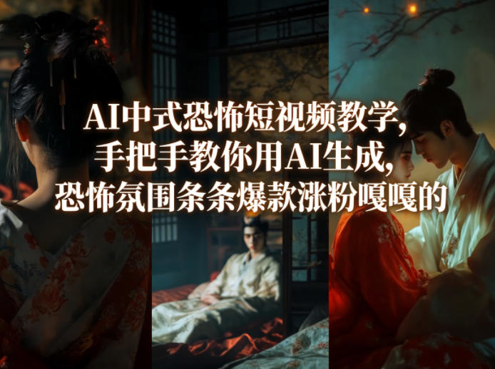 AI中式恐怖短视频教学，手把手教你用AI生成，恐怖氛围条条爆款涨粉嘎嘎的-冒泡网
