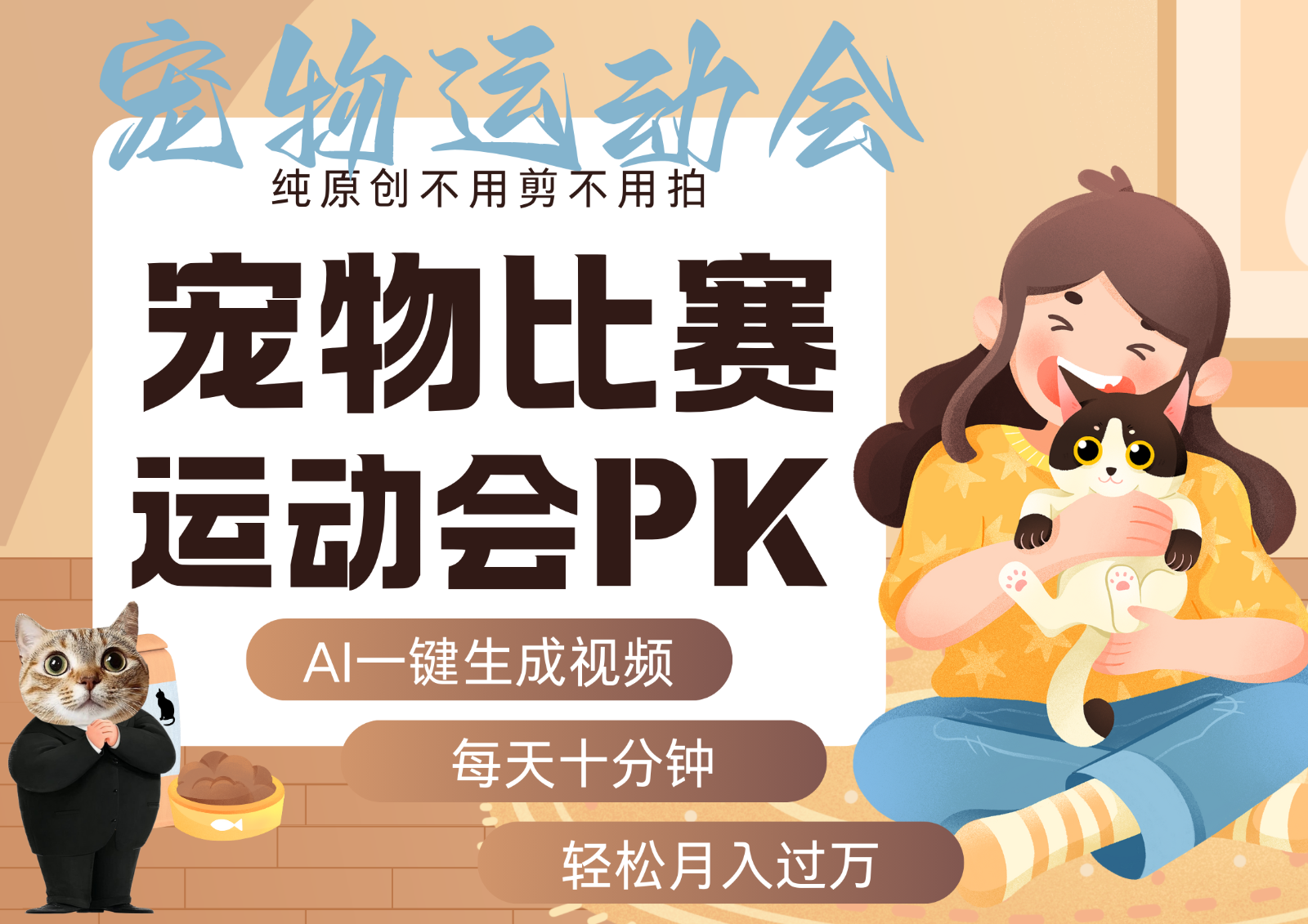 AI萌宠运动员跳水 射击 篮球 足球比赛 每天十分钟 附详细提示词文案库 代替做…-冒泡网