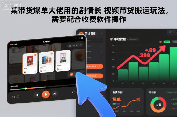 某带货爆单大佬用的剧情长视频带货搬运玩法，需要配合收费软件操作-冒泡网