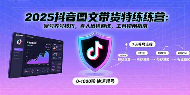 2025抖音图文带货特练营：账号养号技巧，真人出镜避坑，工具使用指南-冒泡网