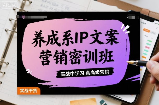 养成系IP文案营销密训班，实战中学习真高级营销-冒泡网