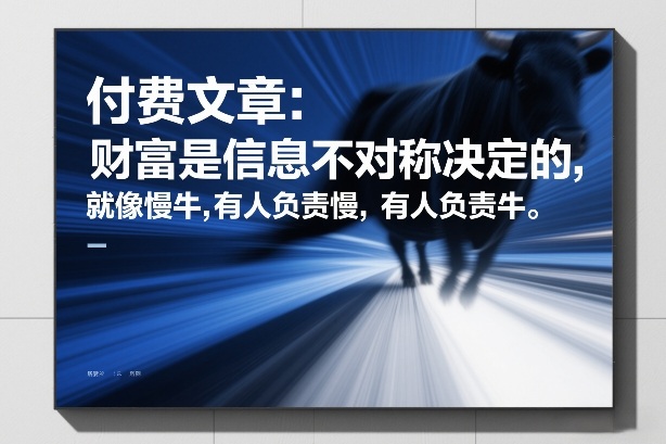 e8d645612257988f141200dc50d452ee.jpeg 付费文章:财富是信息不对称决定的,就像慢牛,有人负责慢,有人负责牛