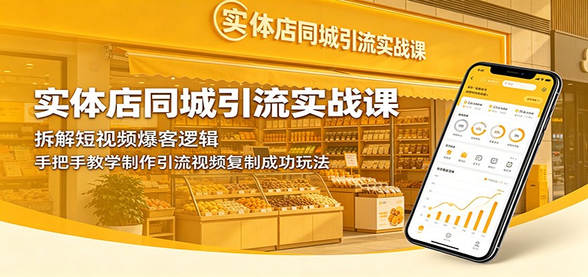 实体店同城引流实战课：拆解短视频爆客逻辑，手把手教学制作引流视频复制成功玩法-冒泡网