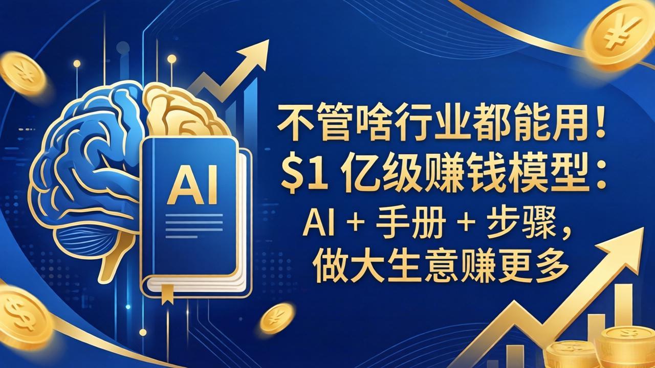 不管啥行业都能用！$1 亿级赚钱模型：AI + 手册 + 步骤，做大生意赚更多-冒泡网