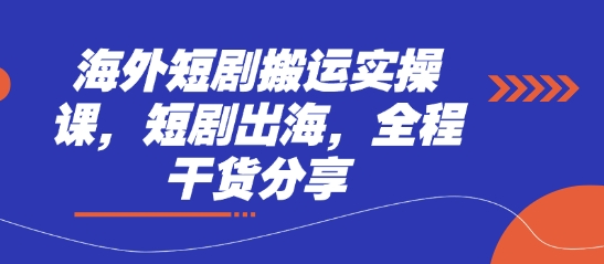 海外短剧搬运实操课，短剧出海，全程干货分享-冒泡网