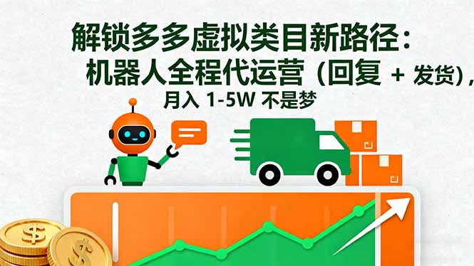 解锁多多虚拟类目新路径：机器人全程代运营(回复 + 发货-冒泡网