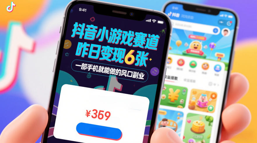 抖音小游戏赛道，昨日变现600+，零基础一部手机就能做的风口副业【揭秘】-冒泡网