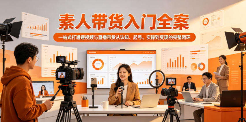 素人带货入门全案，一站式打通短视频与直播带货从认知、起号、实操到变现的完整闭环-冒泡网