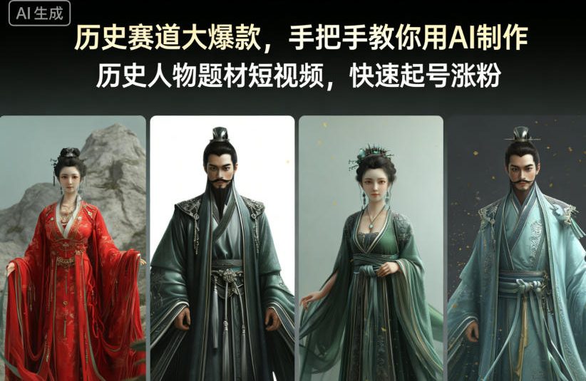 历史赛道大爆款，手把手教你用AI制作历史人物题材短视频，快速起号涨粉-冒泡网