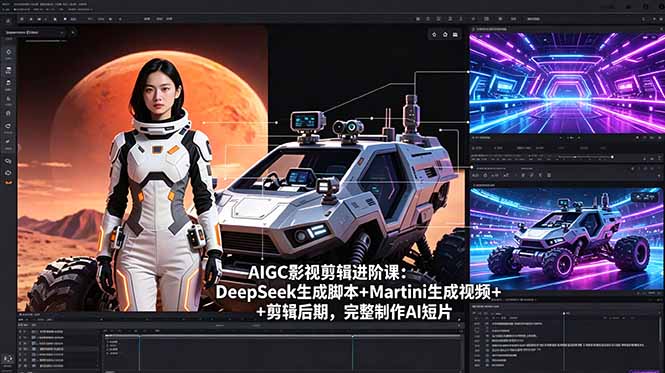 AIGC影视剪辑进阶课：DeepSeek生成脚本+Martini生成视频+剪辑后期，完整制作AI短片-冒泡网