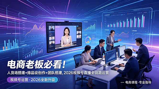 f1ab82c215aedcd34a6994069ce45bea.jpeg 电商老板必看!人货场搭建+排品设计+素材创作+团队搭建,2026视频号直播全链路运营