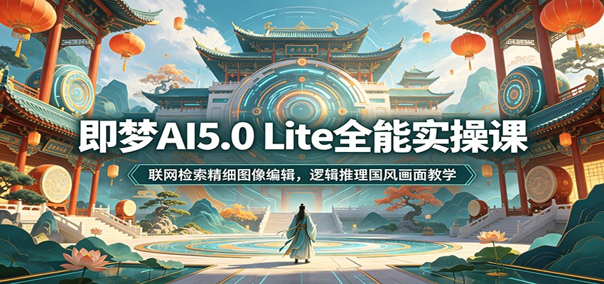 即梦AI5.0 Lite全能实操课:联网检索精细图像编辑,逻辑推理国风画面教学-冒泡网