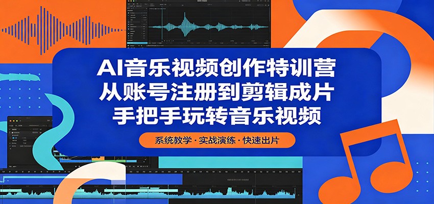 AI音乐视频创作特训营：从账号注册到剪辑成片，手把手玩转音乐视频-冒泡网