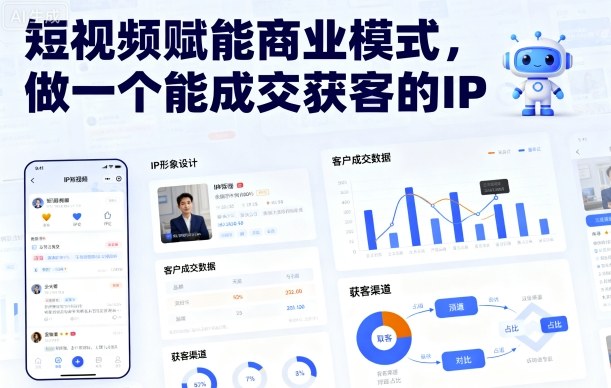 短视频赋能商业模式，做一个能成交获客的IP(更新)-冒泡网