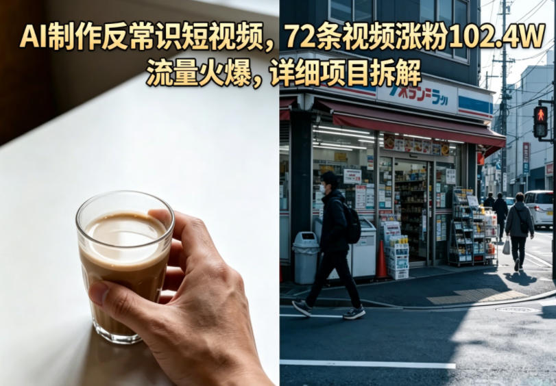 f760ca0243c03c252a80eb72b8777a35.jpeg AI制作反常识短视频,72条视频涨粉102.4W,流量火爆,详细项目拆解