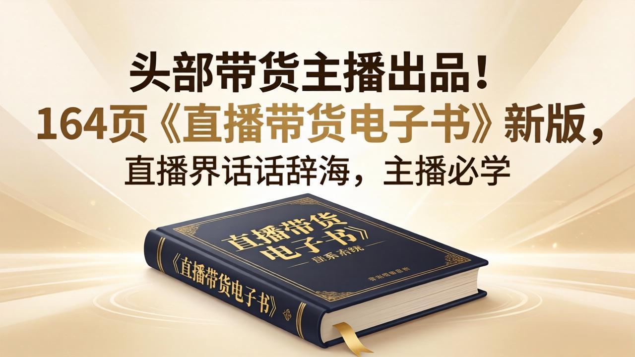 头部带货主播出品！164页《直播带货电子书》新版，直播界话术辞海，主播必学-冒泡网
