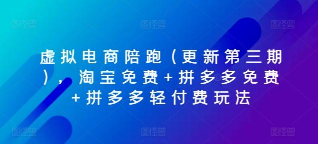 虚拟电商陪跑(更新第三期)，淘宝免费+拼多多免费+拼多多轻付费玩法-冒泡网