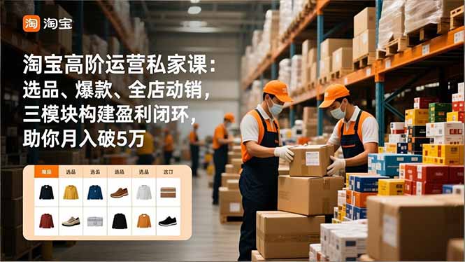 fbfd3892d27705e41b2ea0b833b1146b.jpeg 淘宝高阶运营私家课:选品、爆款、全店动销,三模块构建盈利闭环,助你月入破5万