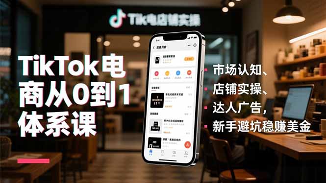 fc492fa26ff229c77dcb6f1b15aae4b7.jpeg TikTok电商从0到1体系课,市场认知、店铺实操、达人广告,新手避坑稳赚美金