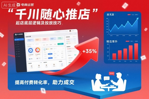 千川随心推起店底层逻辑及投放技巧，提高付费转化率，助力成交-冒泡网