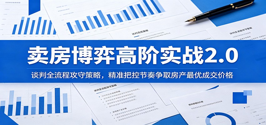 卖房博弈高阶实战2.0：谈判全流程攻守策略，精准把控节奏争取房产最优成交价格-冒泡网
