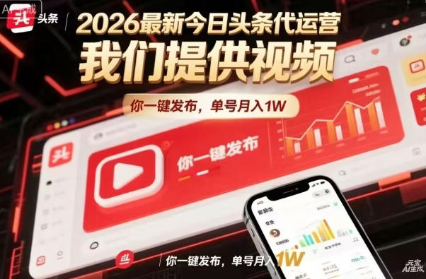 今日头条躺賺模式，你9我1，操作简单，一键发布，单机日入数百，长期合作【揭秘】-冒泡网
