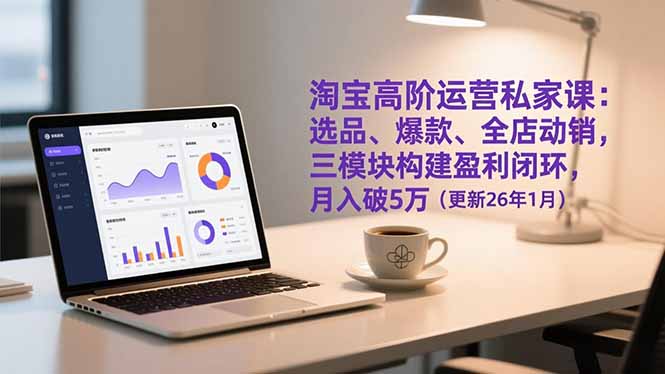 淘宝高阶运营私家课：选品、爆款、全店动销，三模块构建盈利闭环，月入破5万(更新26年1月-冒泡网