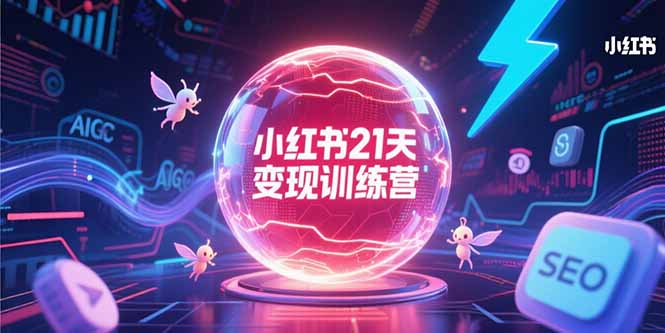 小红书21天变现训练营，AIGC工具高效应用，SEO优化核心技巧-冒泡网